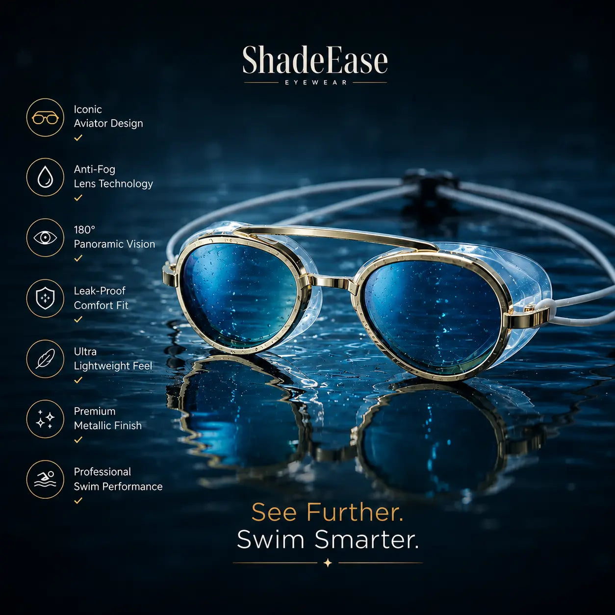 ShadeEase™ Premium Anti-Fog Swim Goggles Shade Ease
