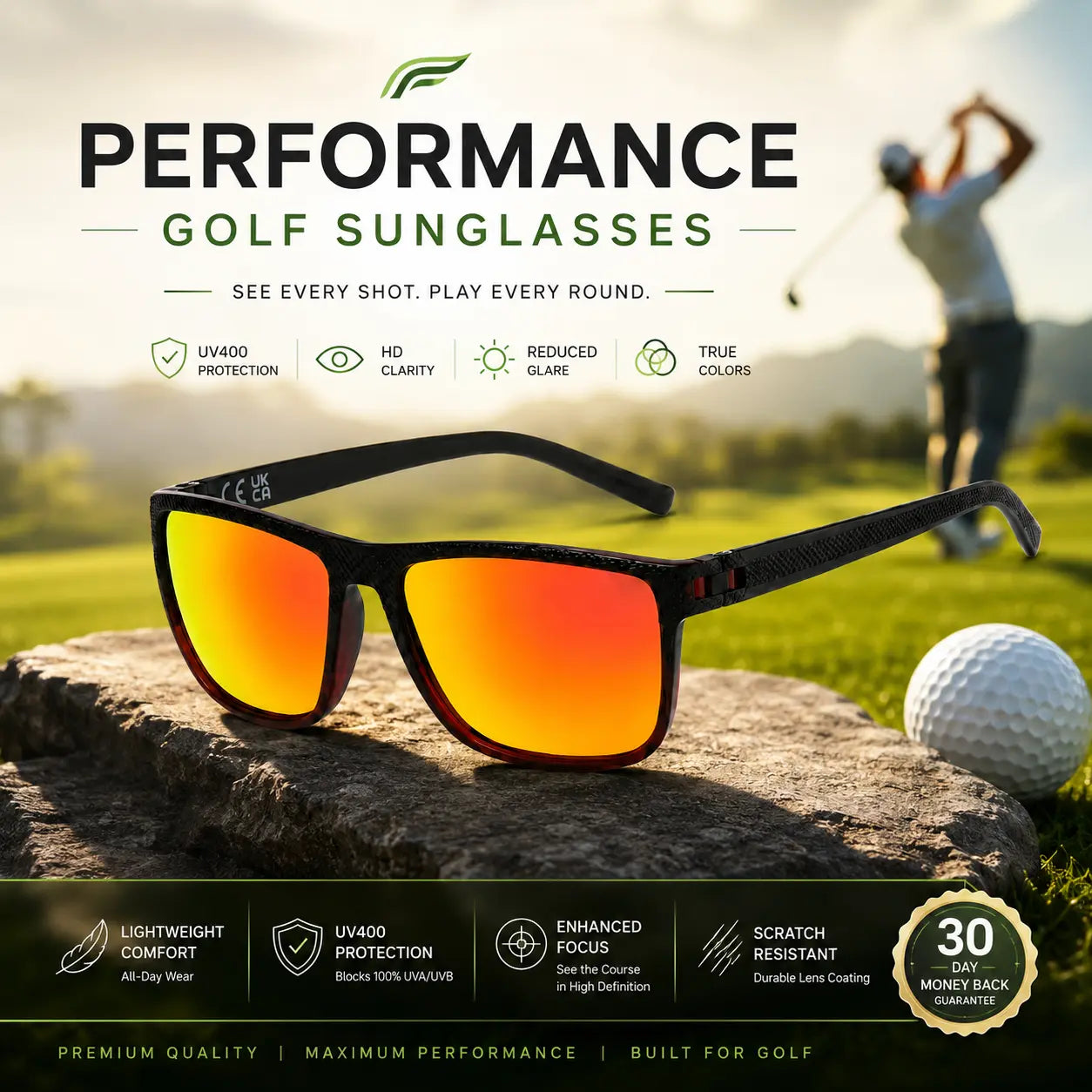 ShadeEase CourseVision™ - Performance Golf Sunglasses ShadeEase