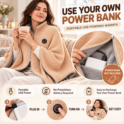 ShadeEase USB Heated Wearable Shawl ShadeEase