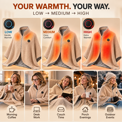ShadeEase USB Heated Wearable Shawl ShadeEase