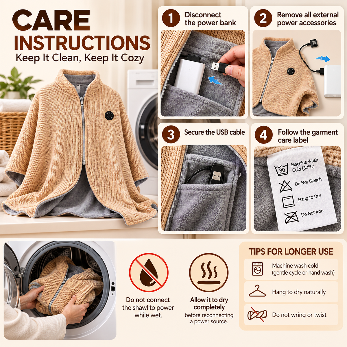 ShadeEase USB Heated Wearable Shawl ShadeEase