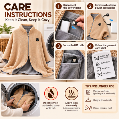 ShadeEase USB Heated Wearable Shawl ShadeEase