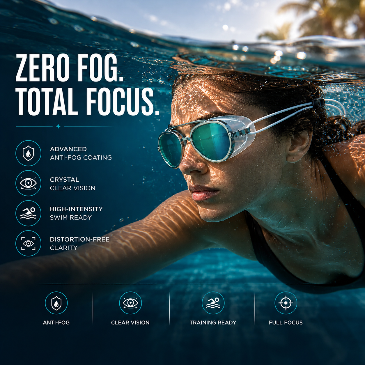 ShadeEase™ Premium Anti-Fog Swim Goggles